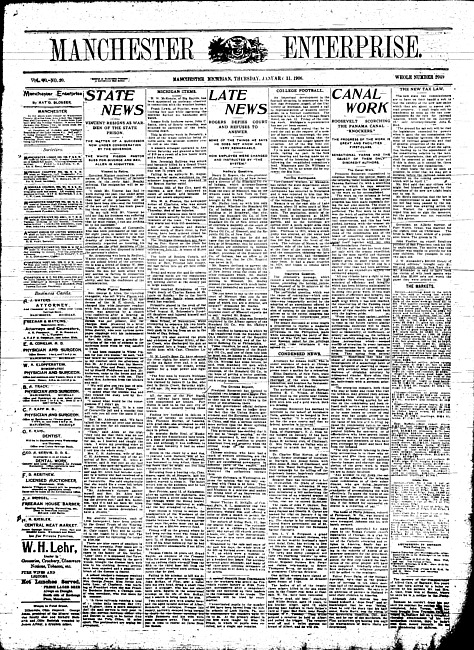 Manchester enterprise. Vol. 40 no. 20 (1906 January 11)