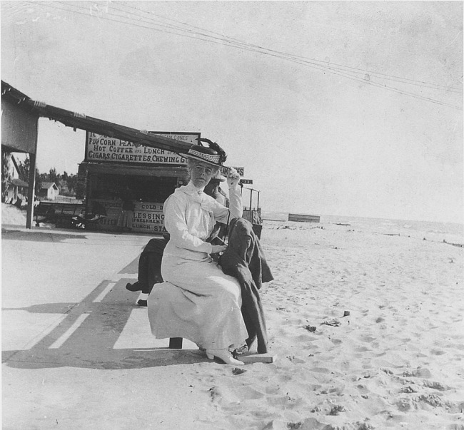 Woman posing for photograph at Silver Beach