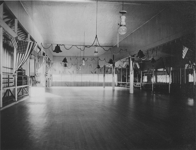 Early Dance Hall, gas lit