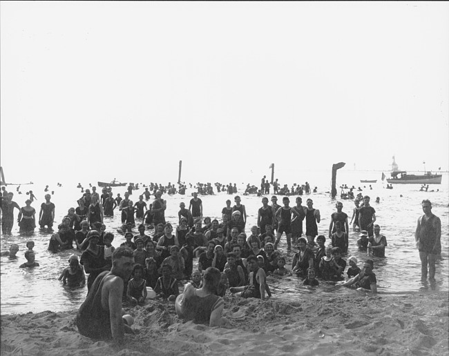 Crowd of Bathers at Silver Beach