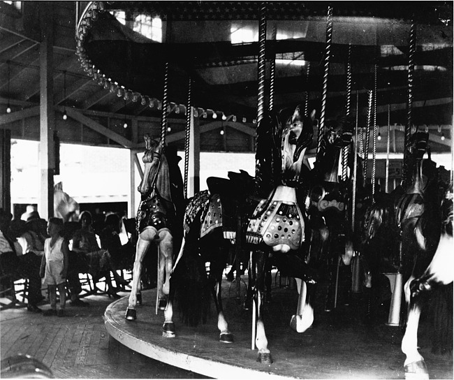 Carousel at Silver Beach, close up view