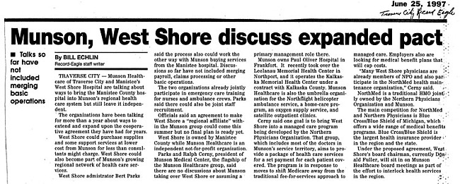 Munson, West Shore Discuss Expanded Pact