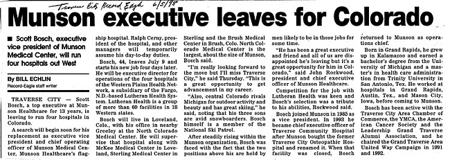 Munson Executive Leaves for Colorado