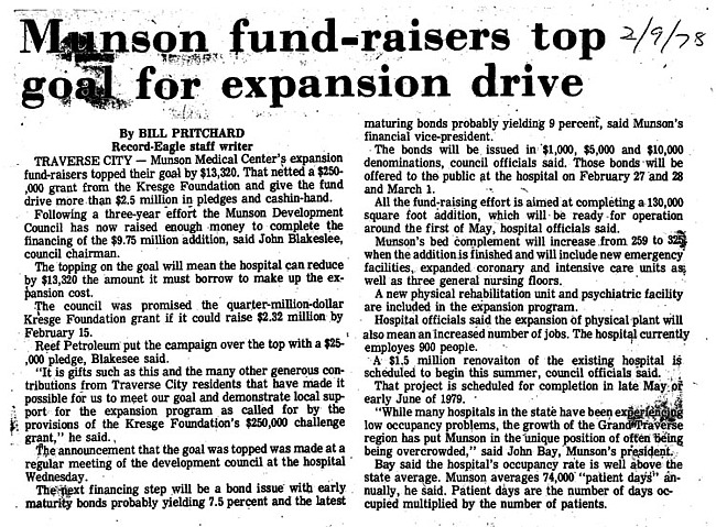 Munson Fundraisers Top Goal for Expansion Drive