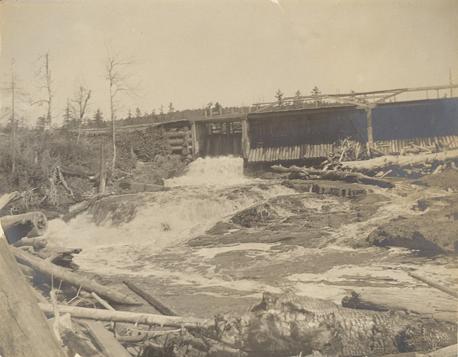 River and waterfall from dam in the Upper Peninsula