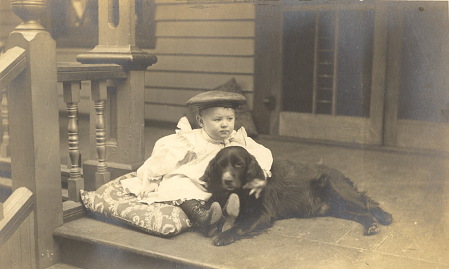 Child with dog