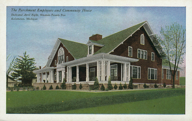 Parchment Employees and Community House postcard