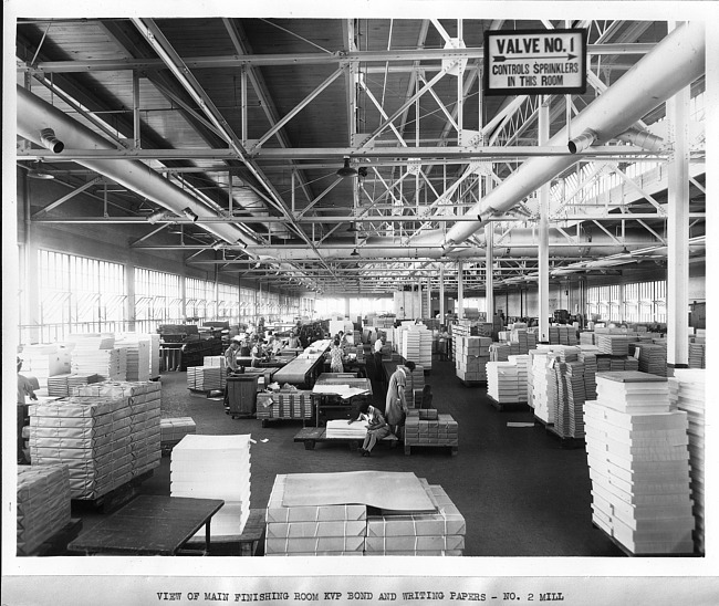 Interior of main finishing room, Kalamazoo Vegetable Parchment Company, No. 2 Mill