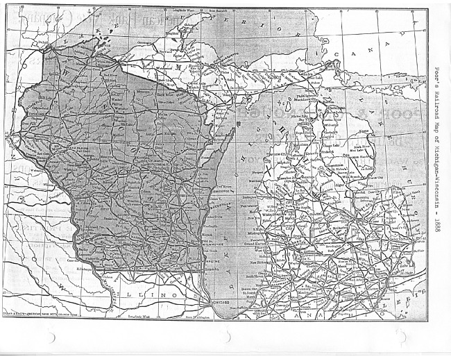 Poor's railroad map of Michigan-WI