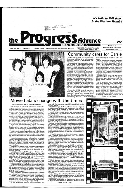 Clippings from The progress advance. Vol. 85 no. 27 (1983 January 5)