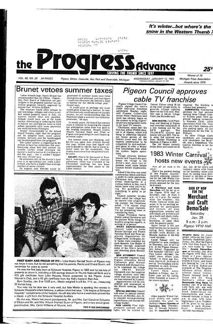 Clippings from The progress advance. Vol. 82 no. 28 (1983 January 12)