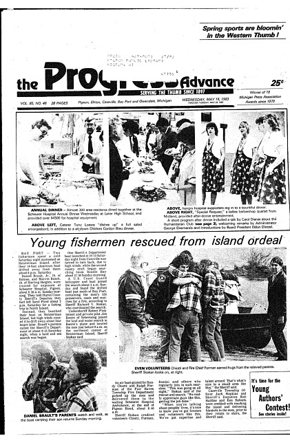 Clippings from The progress advance. Vol. 85 no. 46 (1983 May 18)