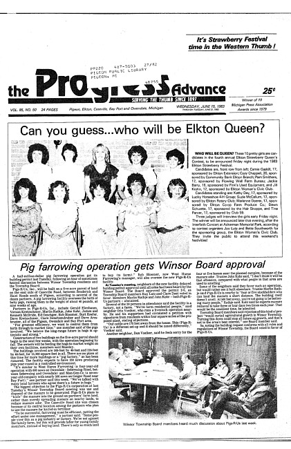 Clippings from The progress advance. Vol. 85 no. 50 (1983 June 15)