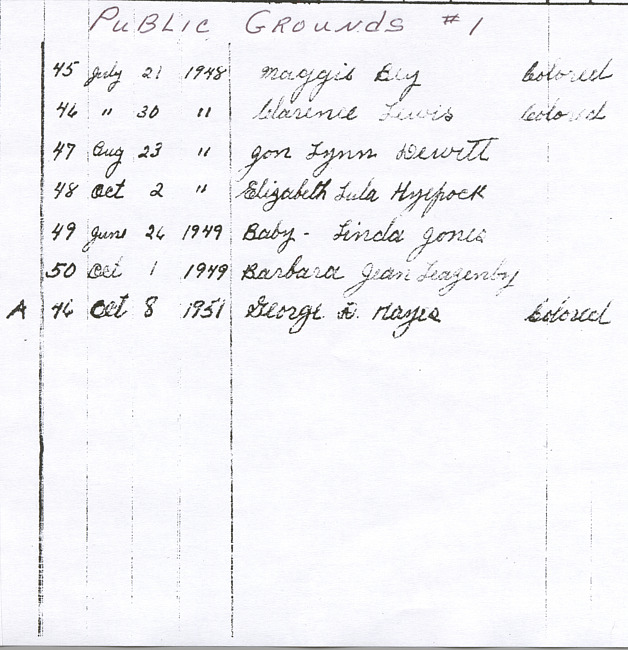 Oak Ridge Cemetery Records. Page 106