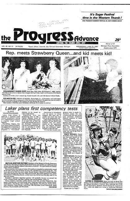 Clippings from The progress advance. Vol. 85 no. 51 (1983 June 22)