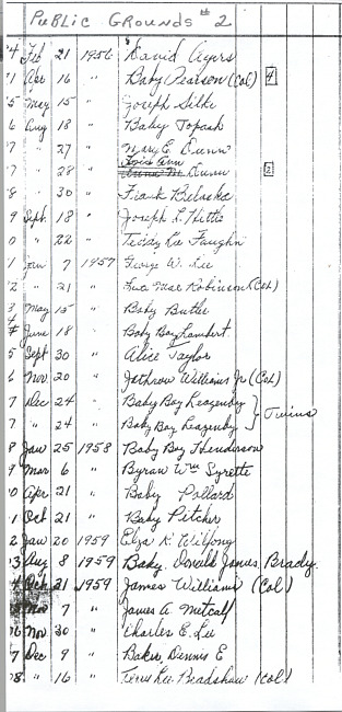 Oak Ridge Cemetery Records. Page 107