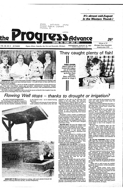 Clippings from The progress advance. Vol. 86 no. 6 (1983 August 10)