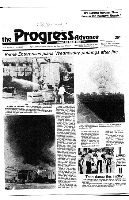 Clippings from The progress advance. Vol. 86 no. 8 (1983 August 24)