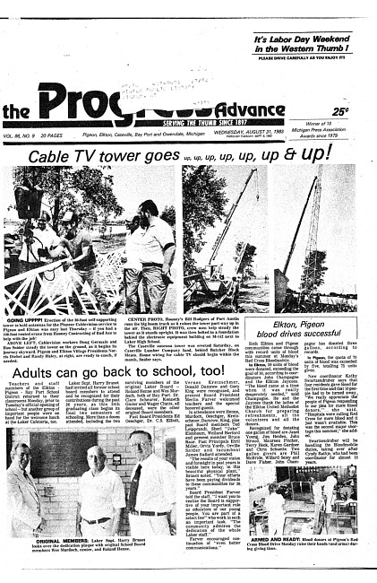 Clippings from The progress advance. Vol. 86 no. 9 (1983 August 31)