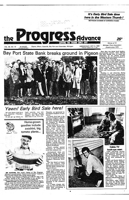 Clippings from The progress advance. Vol. 86 no. 14 (1983 October 5)