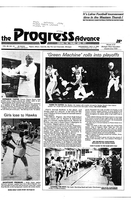 Clippings from The progress advance. Vol. 86 no. 19 (1983 November 9)