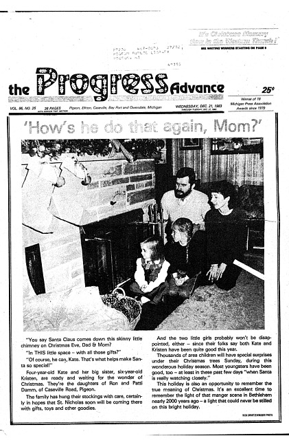 Clippings from The progress advance. Vol. 86 no. 25 (1983 December 21)