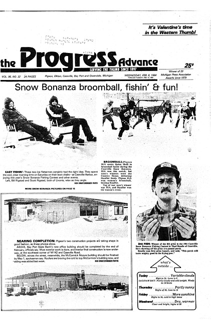 Clippings from The progress advance. Vol. 86 no. 32 (1984 February 8)