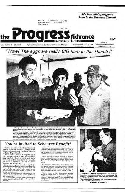 Clippings from The progress advance. Vol. 86 no. 45 (1984 May 9)