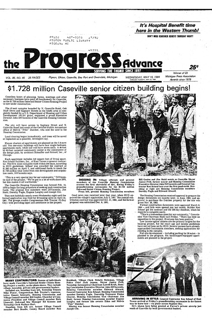 Clippings from The progress advance. Vol. 86 no. 46 (1984 May 16)