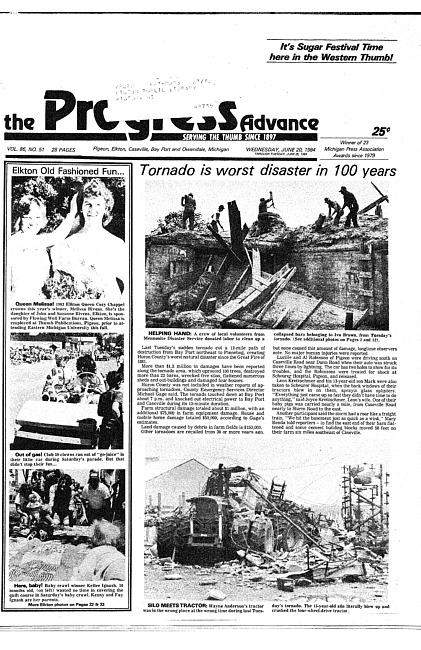 Clippings from The progress advance. Vol. 86 no. 51 (1984 June 20)