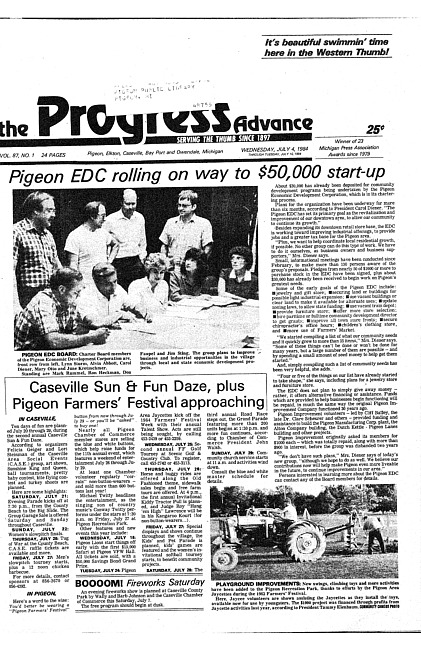 Clippings from The progress advance. Vol. 87 no. 1 (1984 July 4)