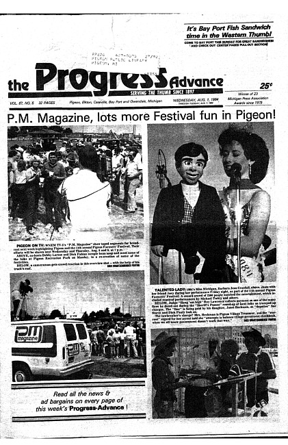 Clippings from The progress advance. Vol. 87 no. 5 (1984 January 8)