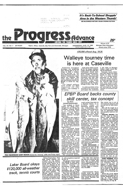 Clippings from The progress advance. Vol. 87 no. 7 (1984 August 15)