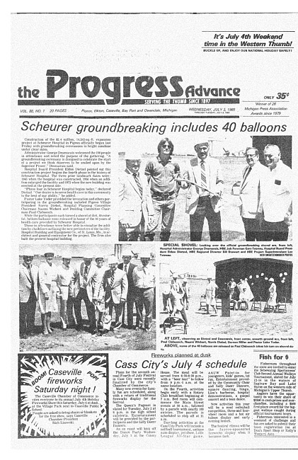 Clippings from The progress advance. Vol. 88 no. 1 (1985 July 3)