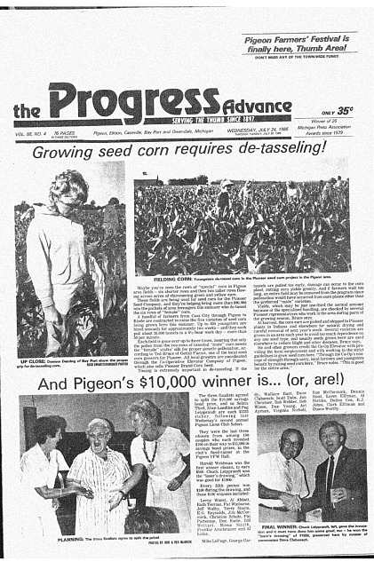 Clippings from The progress advance. Vol. 88 no. 4 (1985 July 24)