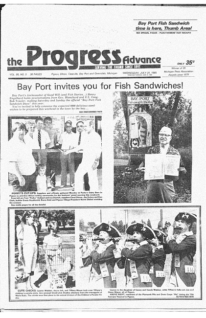 Clippings from The progress advance. Vol. 88 no. 5 (1985 July 31)