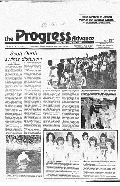 Clippings from The progress advance. Vol. 88 no. 6 (1985 August 7)