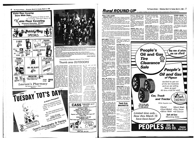 Clippings from The progress advance. Vol. 88 no. 27 (1986 March 5)
