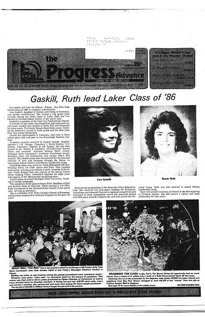 Clippings from The progress advance. Vol. 88 no. 36 (1986 May 7)