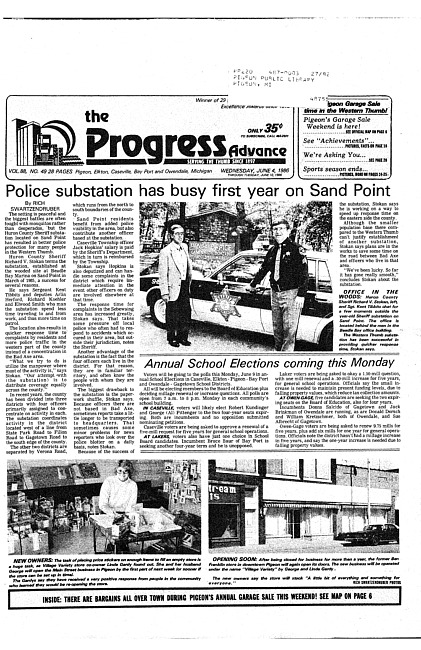 Clippings from The progress advance. Vol. 88 no. 49 (1986 June 4)