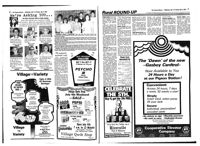 Clippings from The progress advance. Vol. 89 no. 1 (1986 July 2)