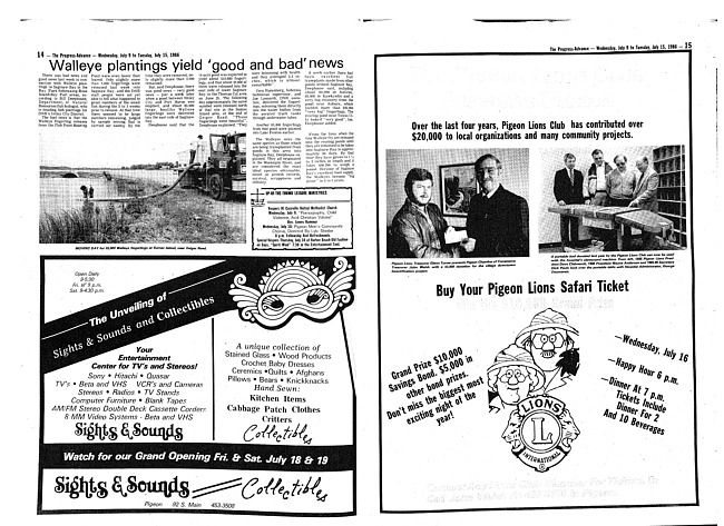 Clippings from The progress advance. Vol. 89 no. 2 (1986 July 9)