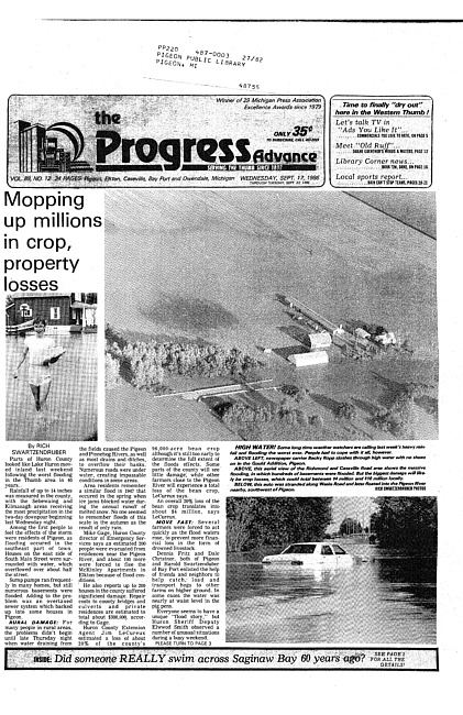 Clippings from The progress advance. Vol. 89 no. 12 (1986 September 17)