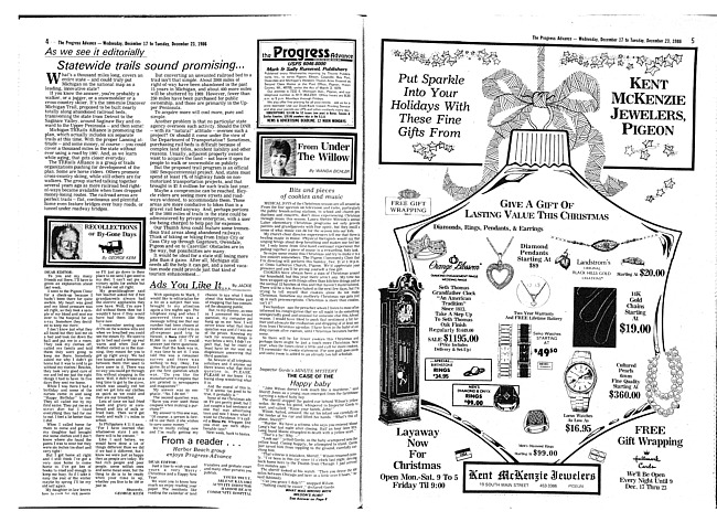 Clippings from The progress advance. Vol. 89 no. 25 (1986 December 17)