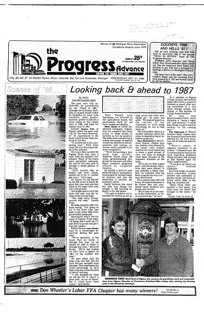 Clippings from The progress advance. Vol. 89 no. 27 (1986 December 31)