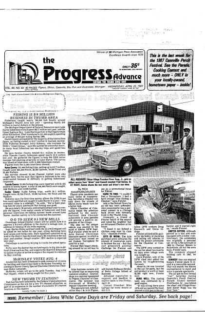 Clippings from The progress advance. Vol. 89 no. 43 (1987 April 22)