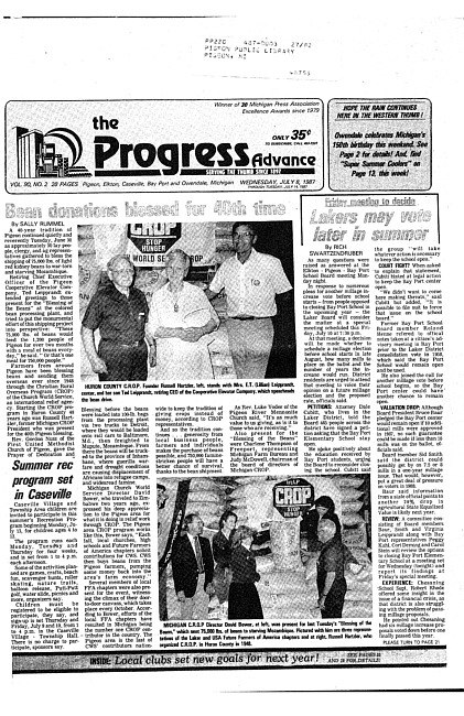 Clippings from The progress advance. Vol. 90 no. 2 (1987 July 8)