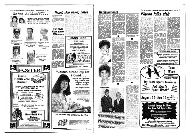Clippings from The progress advance. Vol. 90 no. 6 (1987 August 5)