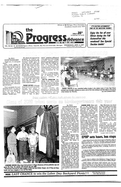 Clippings from The progress advance. Vol. 90 no. 10 (1987 September 2)