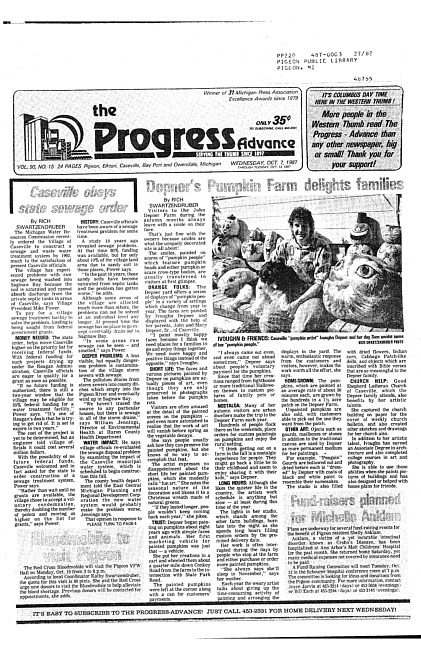 Clippings from The progress advance. Vol. 90 no. 15 (1987 October 7)